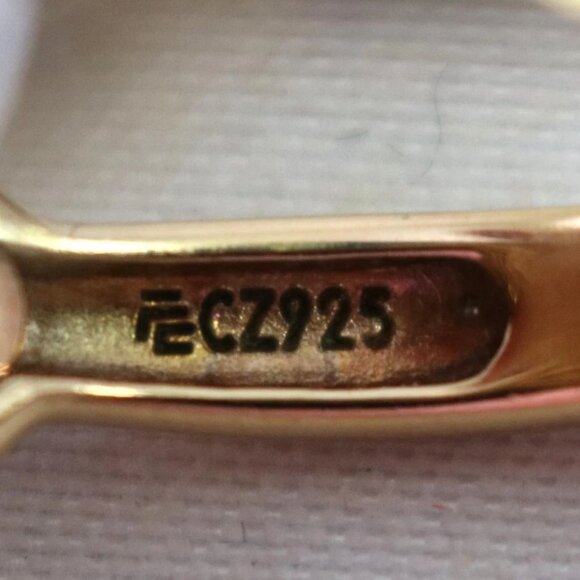 Sterling Silver Rose Gold Plated & Cubic Zirconia Fashion Ring - Size 8 - Picture 4 of 10